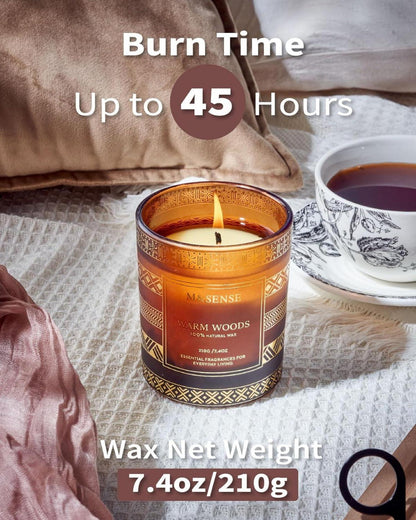 Dufkerze Holz Winter Geschenk 210g Soja 45h Lange Brenndauer Jar