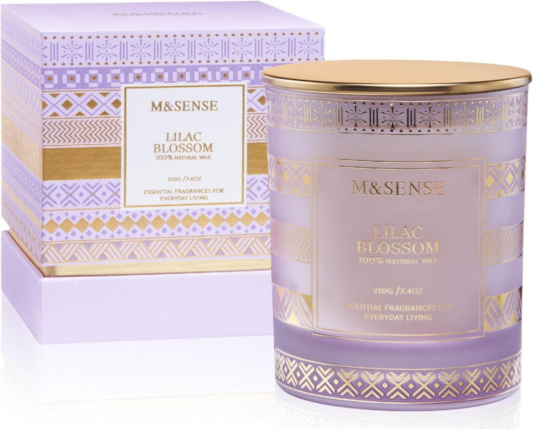 Duftkerze Fliederblüte 210g für Zuhause Aromatherapie MeditationSPA