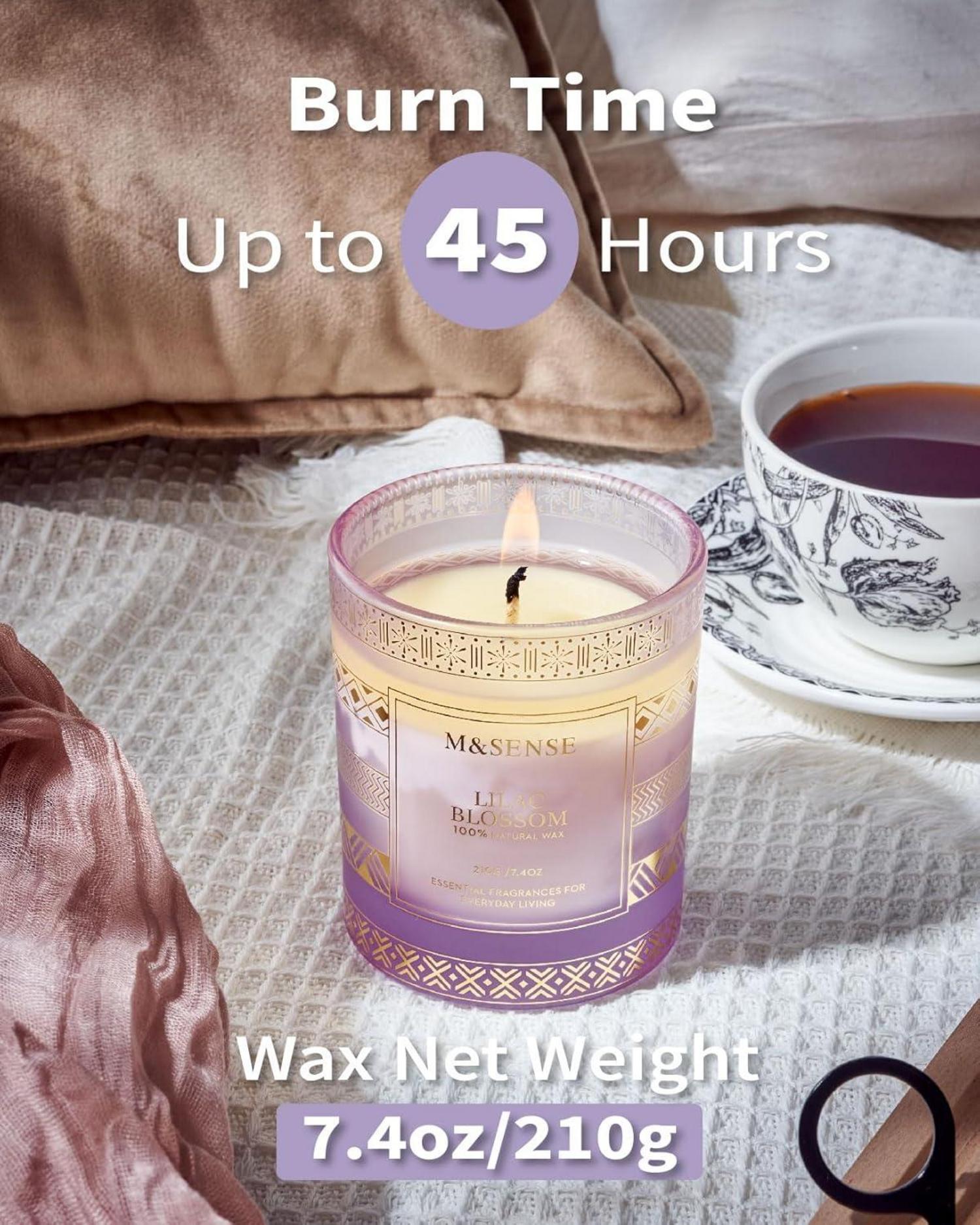 Fliederblüte Sojakerze 210g Aromatherapie Kerze Duft stressabbau SPA