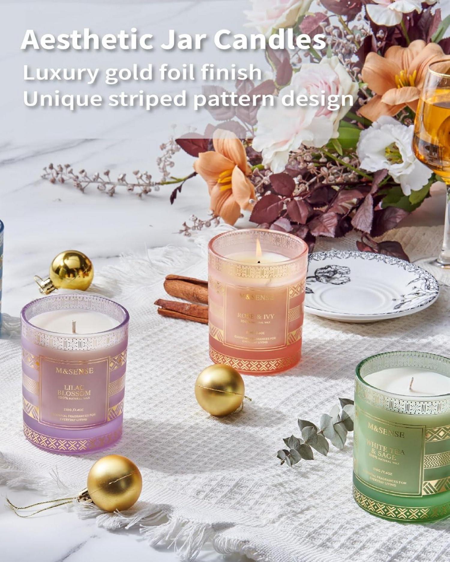 Fliederblüte Sojakerze 210g Aromatherapie Kerze Duft stressabbau SPA