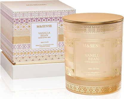 Vanilla Bean Scented Luxury Candle Gift Set 210g 45 Hours Burning