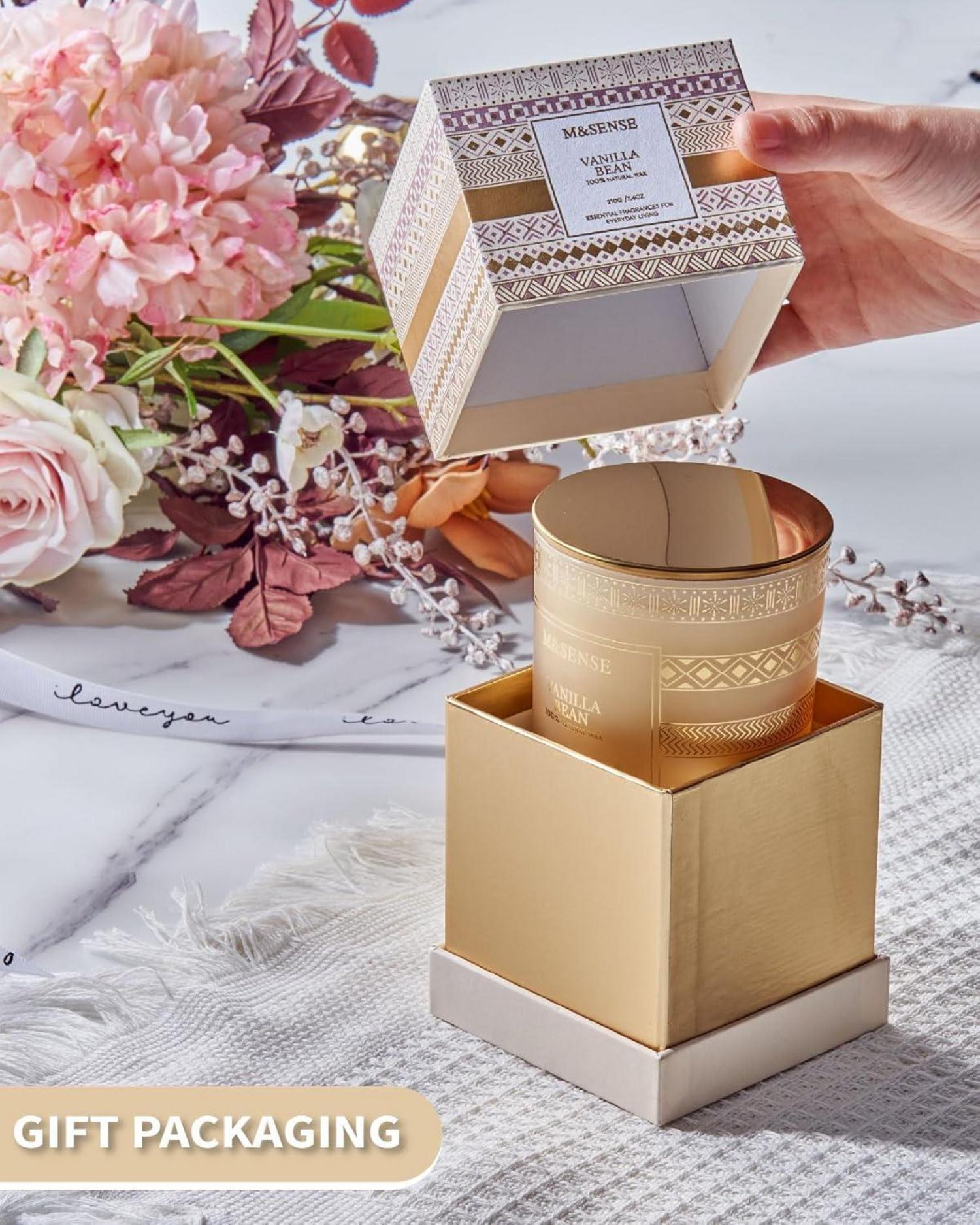 Vanilla Bean Scented Candle Gift Set 210g - Luxury Home Fragrance