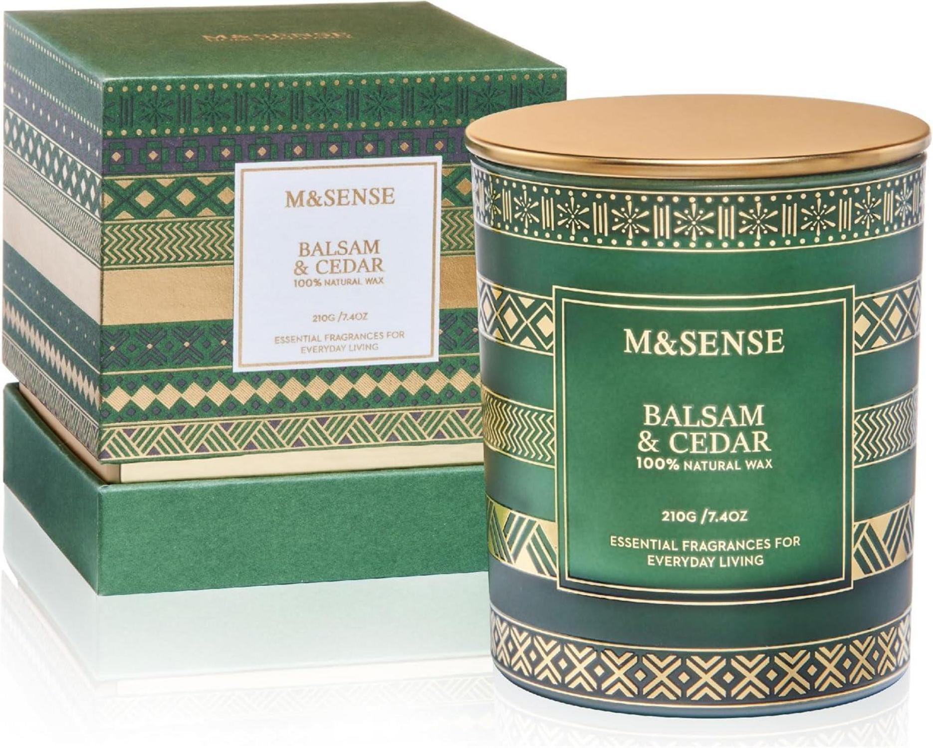 Weihnachtskerze Balsam Zedernholz Duftkerze Soja-Kerze 210g