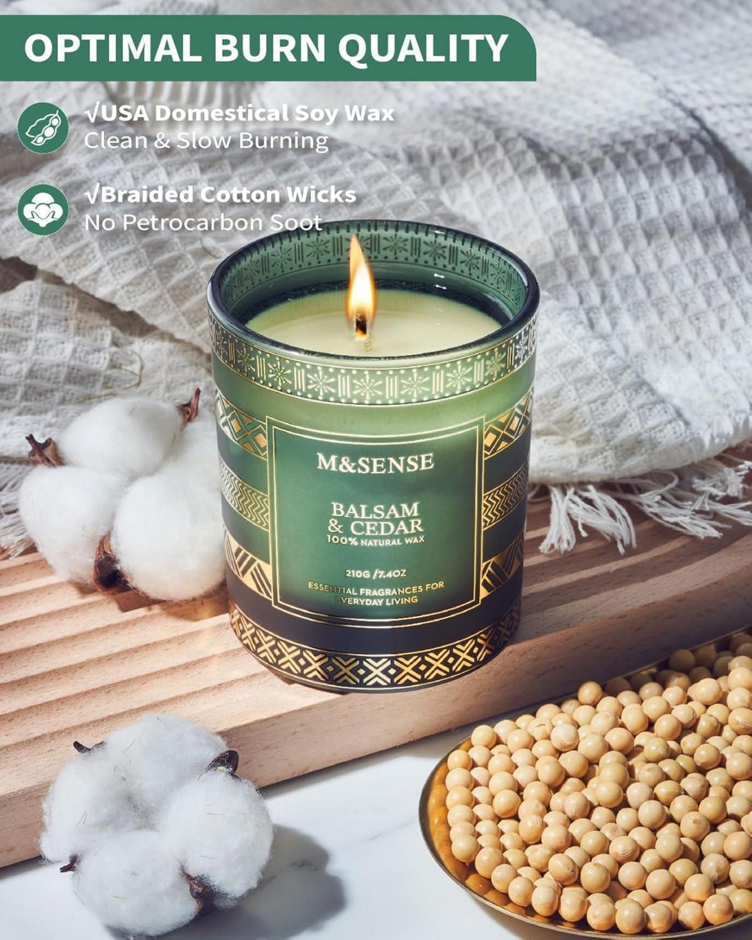 Weihnachtskerze Balsam Zedernholz Duftkerze Soja-Kerze 210g