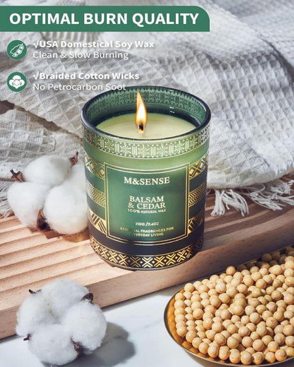Weihnachtskerze Balsam Zedernholz Duftkerze Soja-Kerze 210g