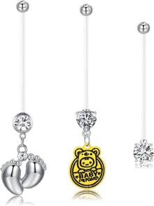 6er Set Acryl Schwangerschaft Bauchnabelpiercing 14G Gem sortiert