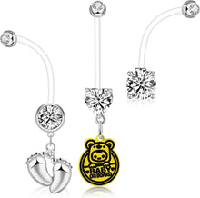 6er Set Schwangerschaft Acryl Bauchnabelpiercing 14G Bioflex