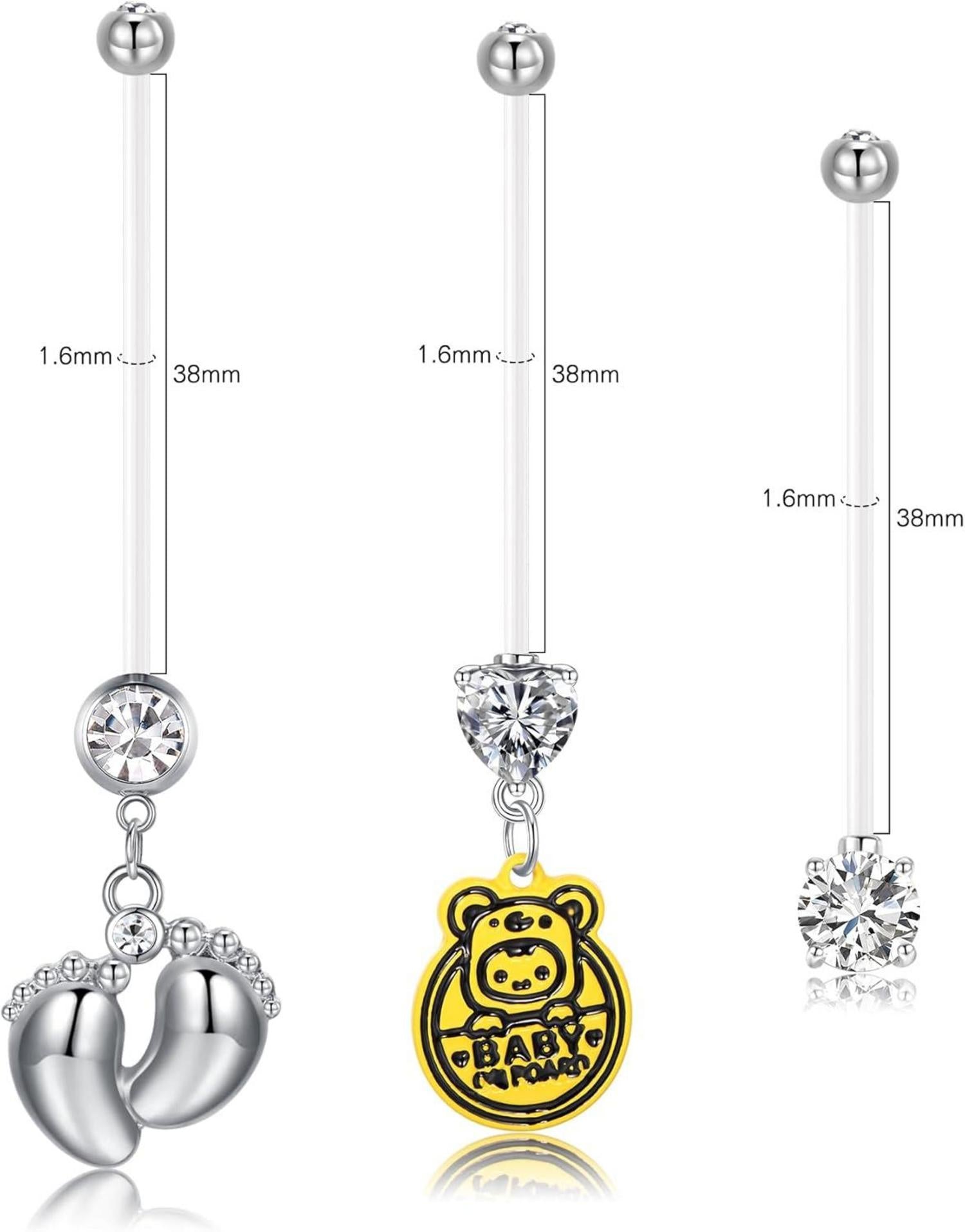 6er Set Bioflex Schwangerschaft Bauchnabelpiercing 14G Acryl Bauchpiercing Schmuck