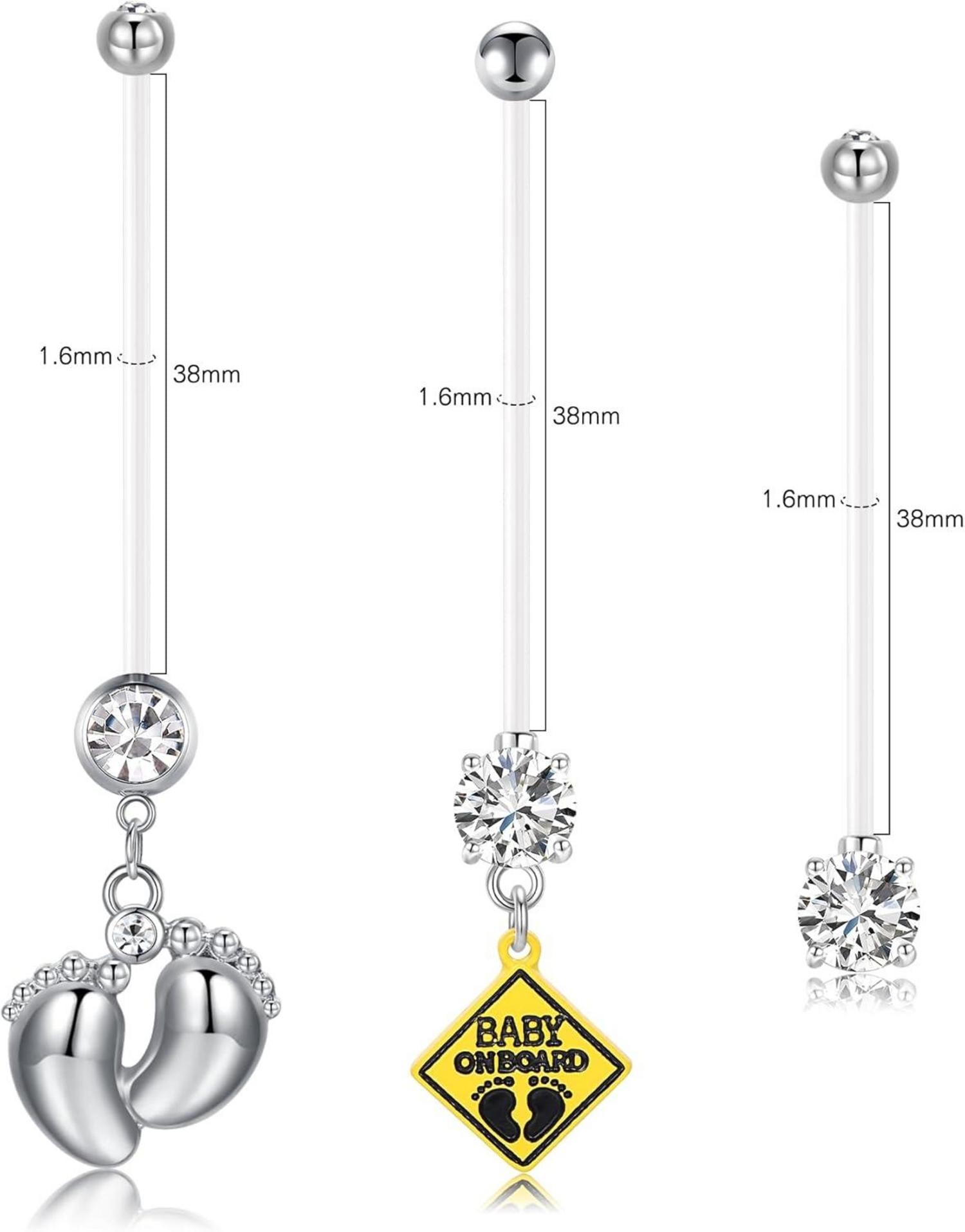 Mutterschaft Bauchnabelpiercing 6er Set Acryl Gem Sortiert Bioflex 14G Schmuck