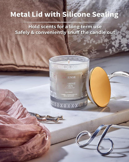 M&SENSE Sunshine Linen Scented Candle 210g Long Lasting Luxury Valentines Gift