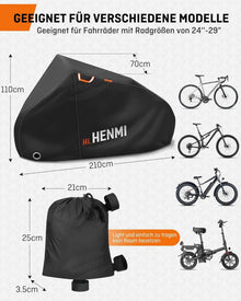 HENMI Fahrradabdeckung 420D Wasserdicht mit