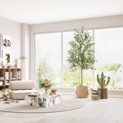 YOLEO Künstlicher Olivenbaum 210cm Kunstpflanze groß Wohnzimmer Büro Deco
