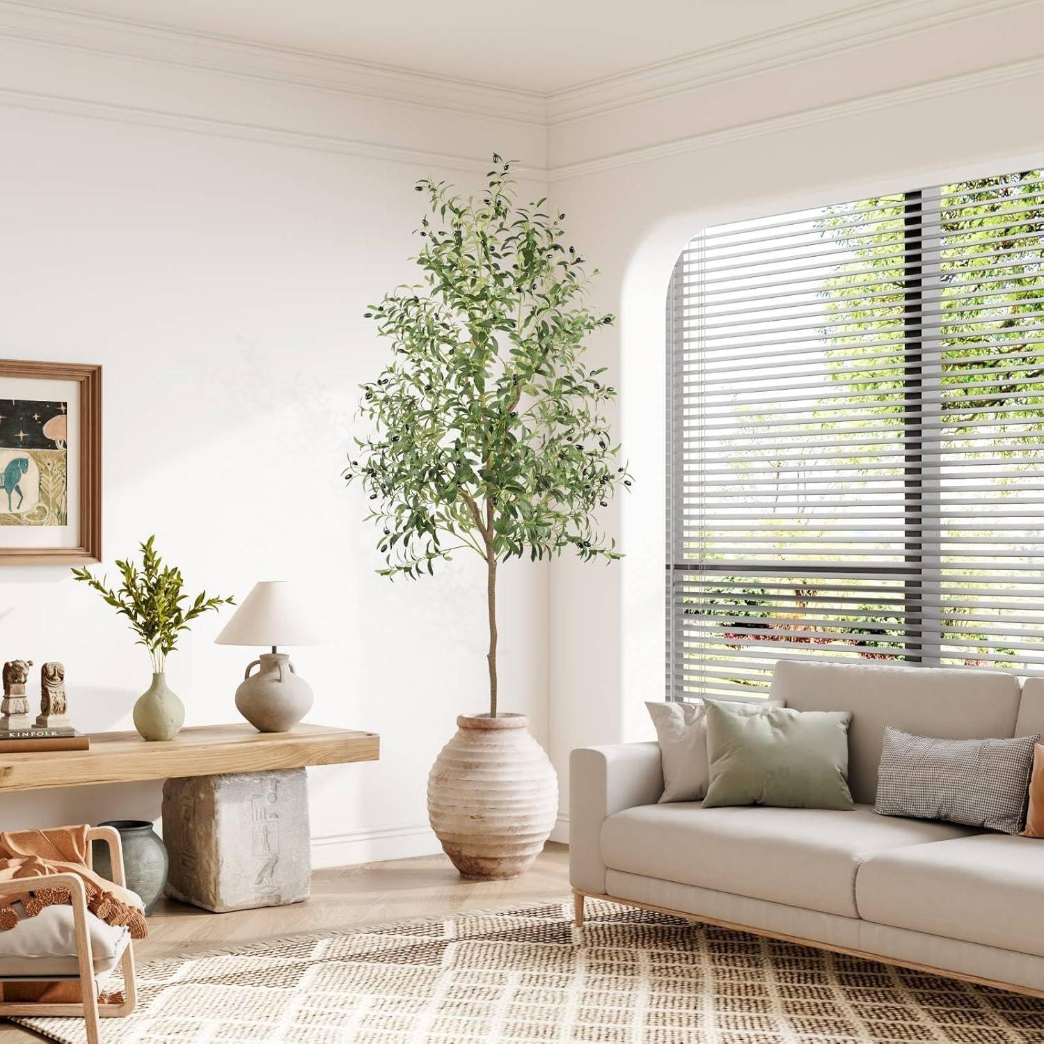 Künstlicher Olivenbaum 210cm groß Kunstpflanze Wohnzimmer