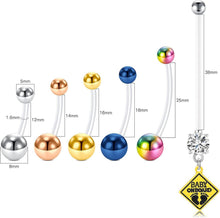 Mutterschaft Bauchnabelpiercing Set 14G Acryl