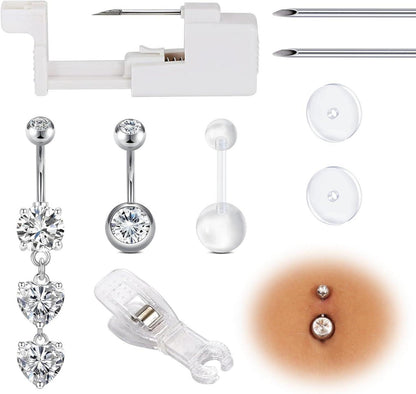 Bauchnabelpiercing Nadeln Pistole Set Körperpiercing Lippe Zunge Ohr