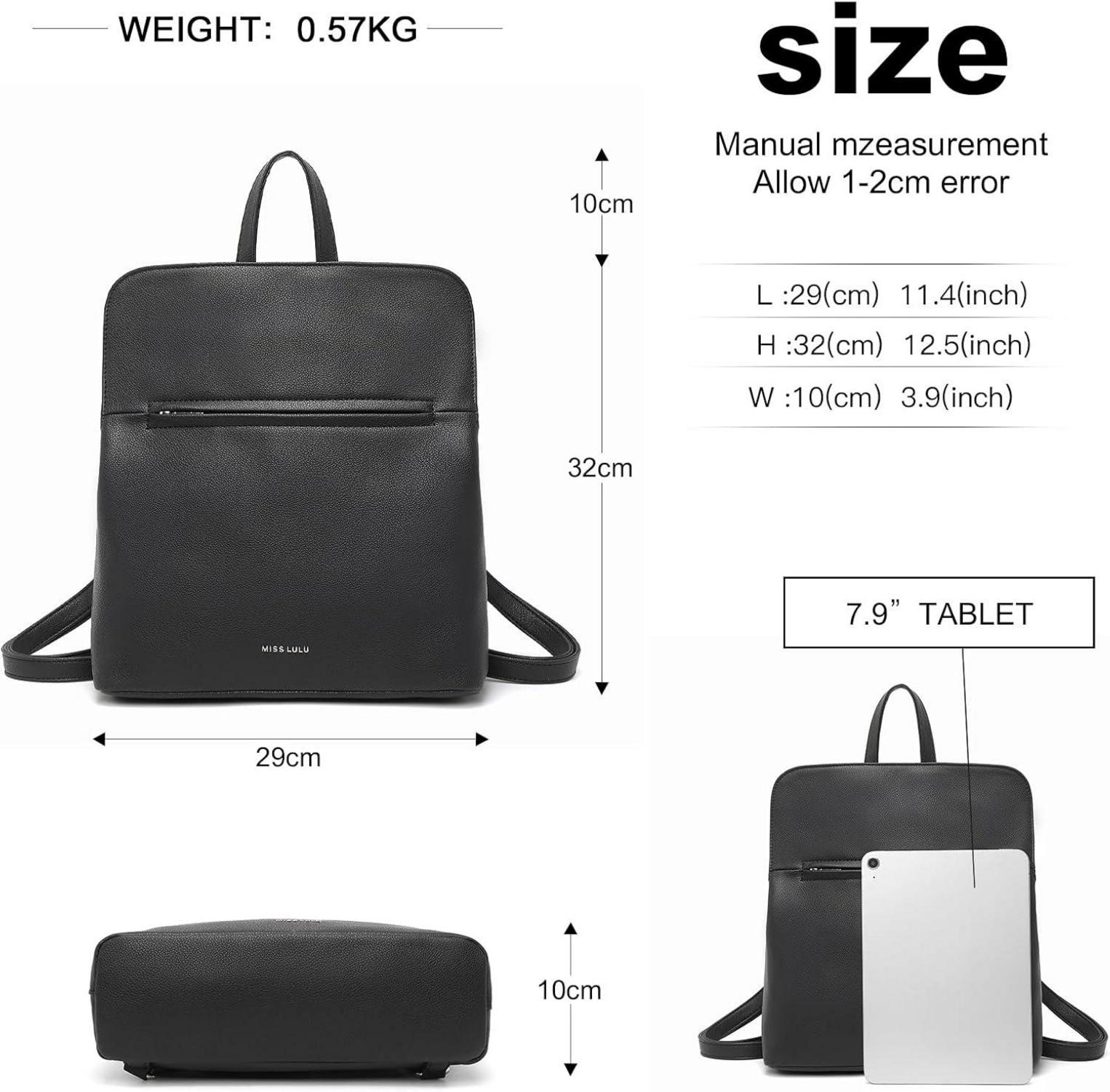 Miss Lulu Damen Rucksack Tagesrucksack Multi-Taschen Freizeitrucksack