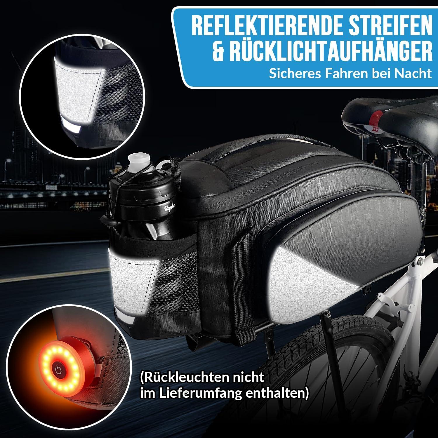 Eyein Fahrradtasche 12L wasserdicht reflektierend mit Schultergurt & Flaschenhalter