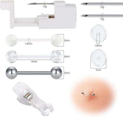 Professionelles Bauchnabelpiercing Set Nadeln Pistole