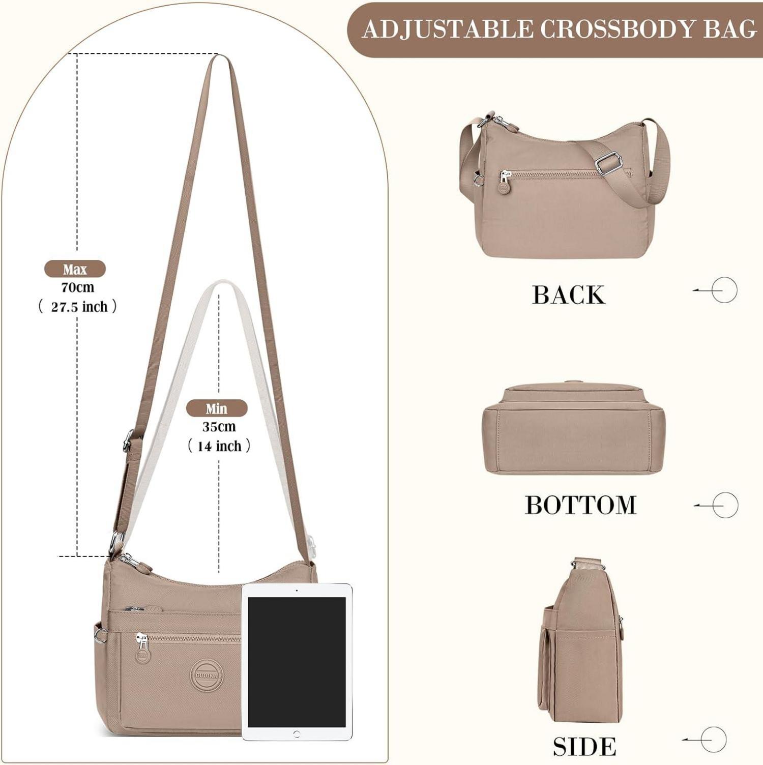 Umhängetasche Damen Mittelgroß Wasserdicht Nylon Crossbody Bag Fächer