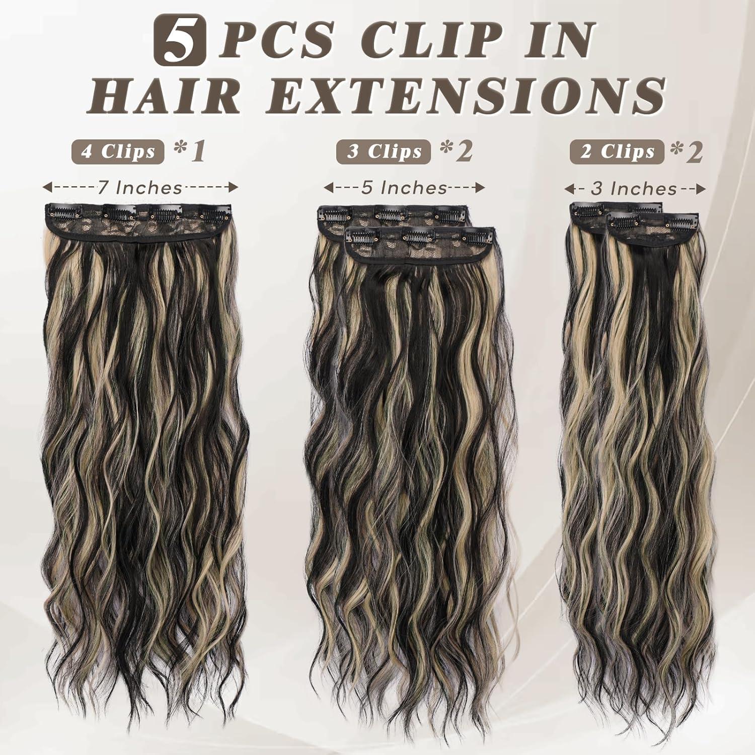 Clip in Extensions 50cm Highlight Wellige Haarverlängerung