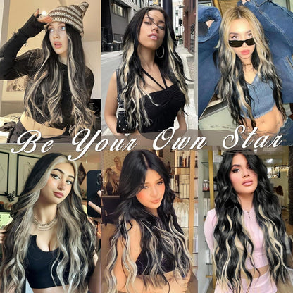 Clip in Extensions 50cm Highlight Wellige Haarverlängerung 5PCs