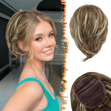 Glattes Haarteil Mit Kordelzug Kurzer Dutt Synthetisch Braun Blond