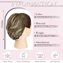 BARSDAR Glattes Haarteil mit Kordelzug - Braun Asch Blond