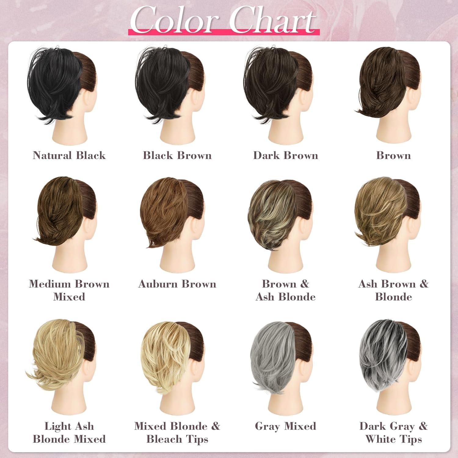 Glattes Haarteil mit Kordelzug für Damen, Braun & Asch Blond
