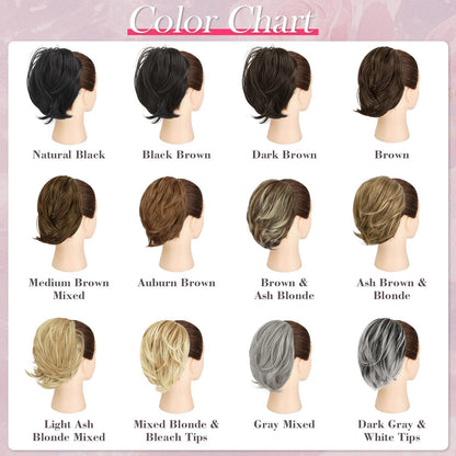 Glattes Haarteil mit Kordelzug für Damen, Braun & Asch Blond