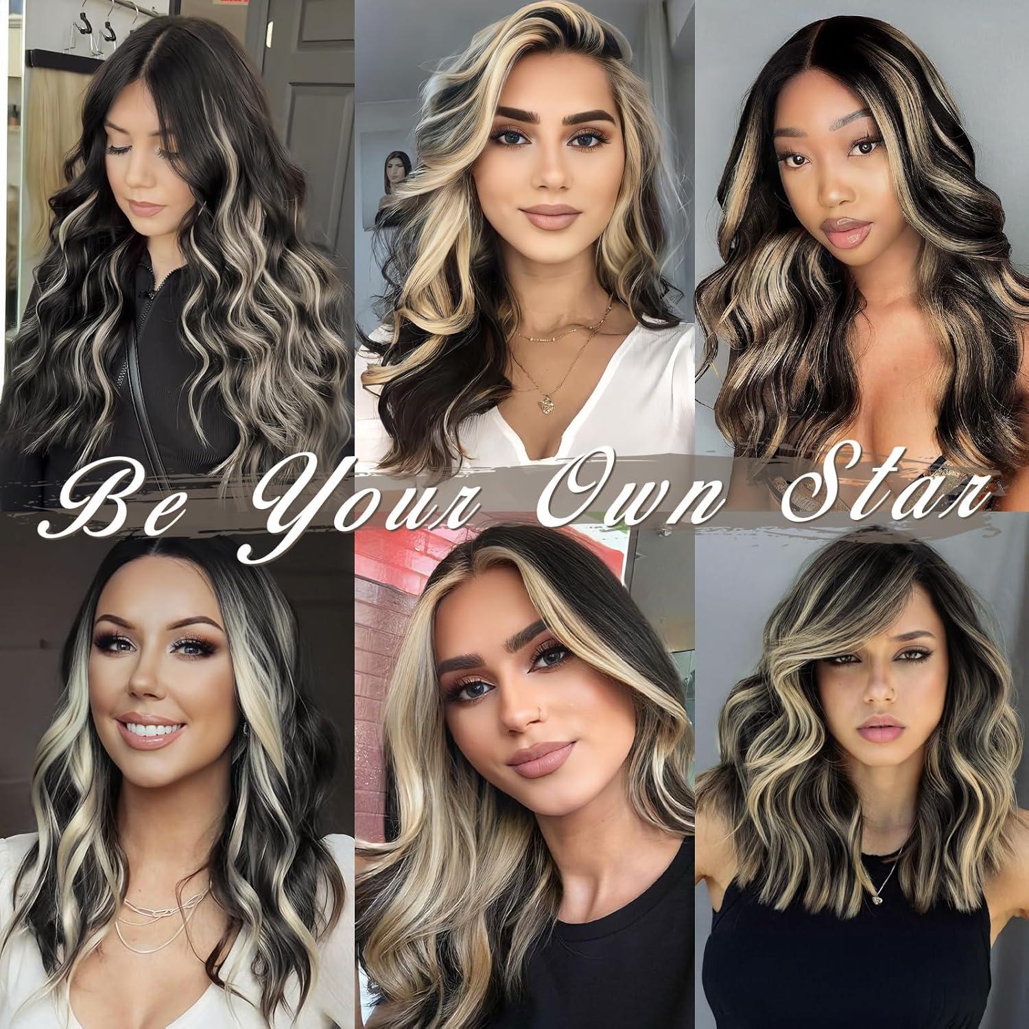 Clip in Extensions 35cm Highlight Wellige Haarverlängerung 5PCs
