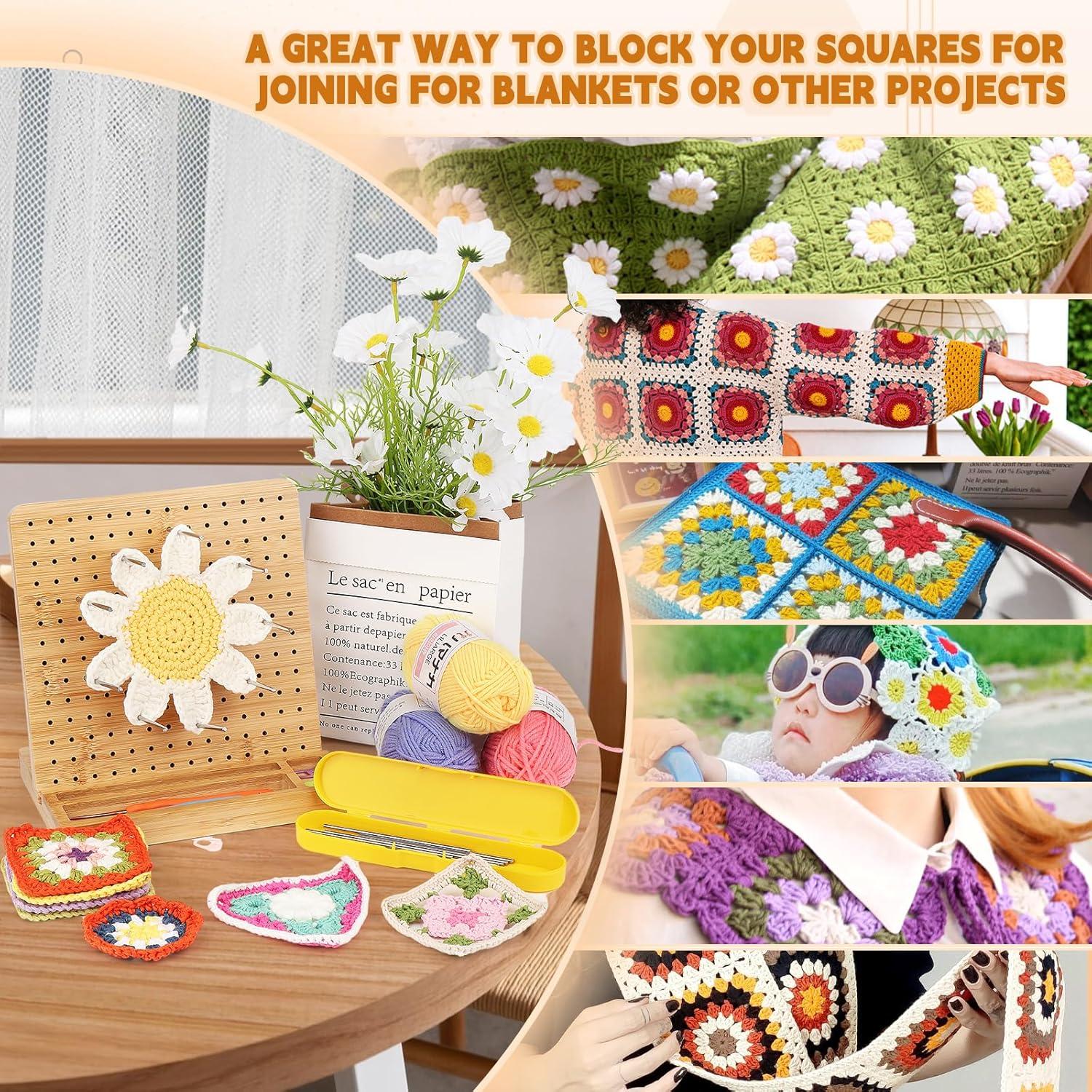 Holz Granny Square Blocking Board mit Stahlnadeln 20x20cm
