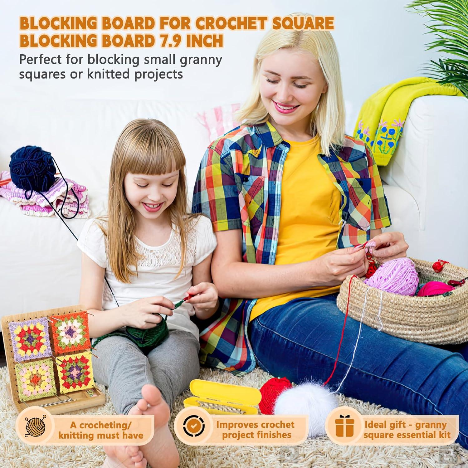 Holz Granny Square Spanner Blocking Board Häkelset 20x20cm