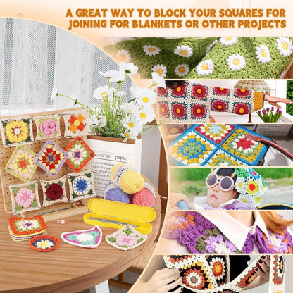 Granny Square Sperrbrett Holz 29cm mit Spanner & Zubehör