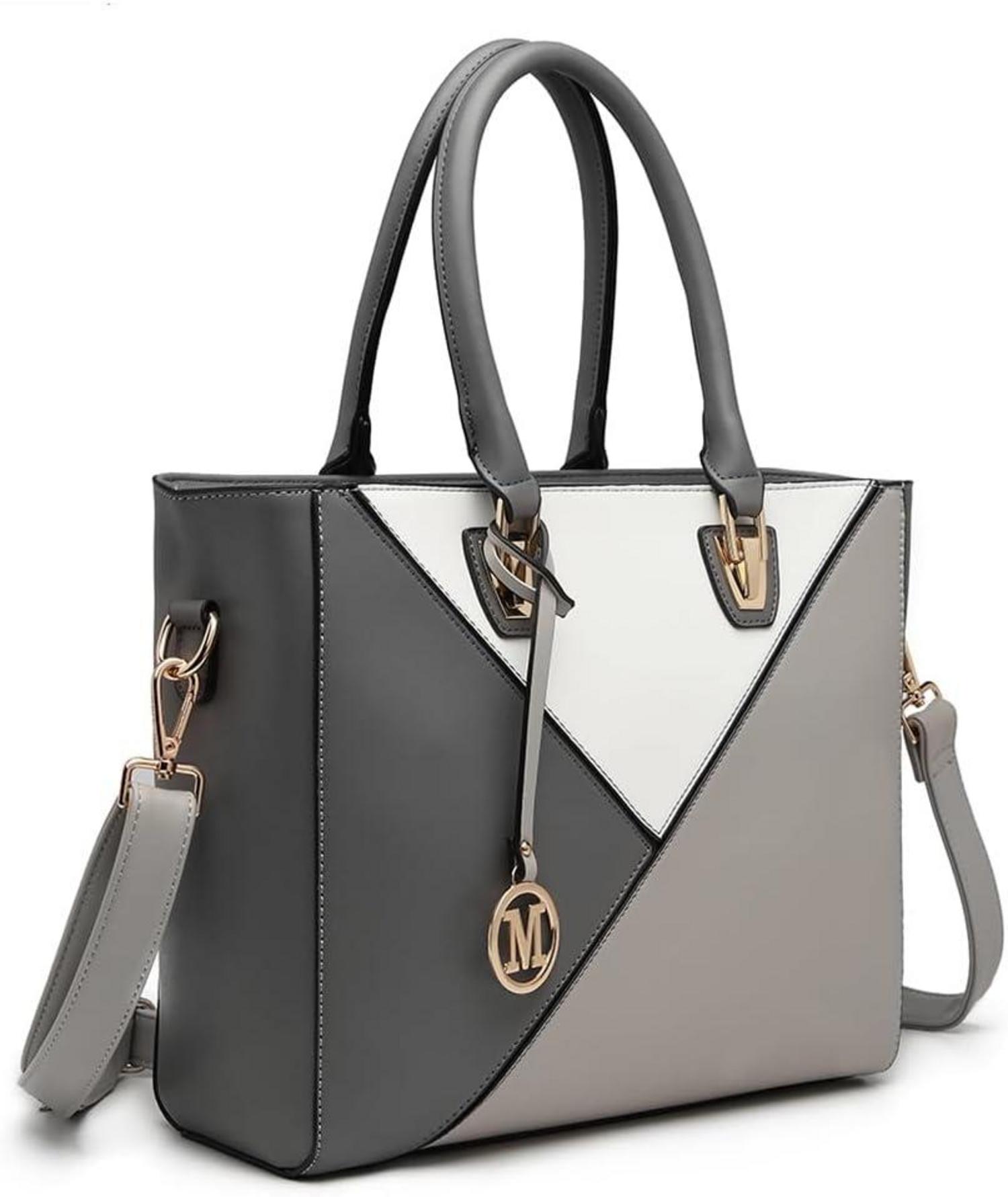 Geometrische Damen Handtasche mit V-förmigem Design, viele Fächer