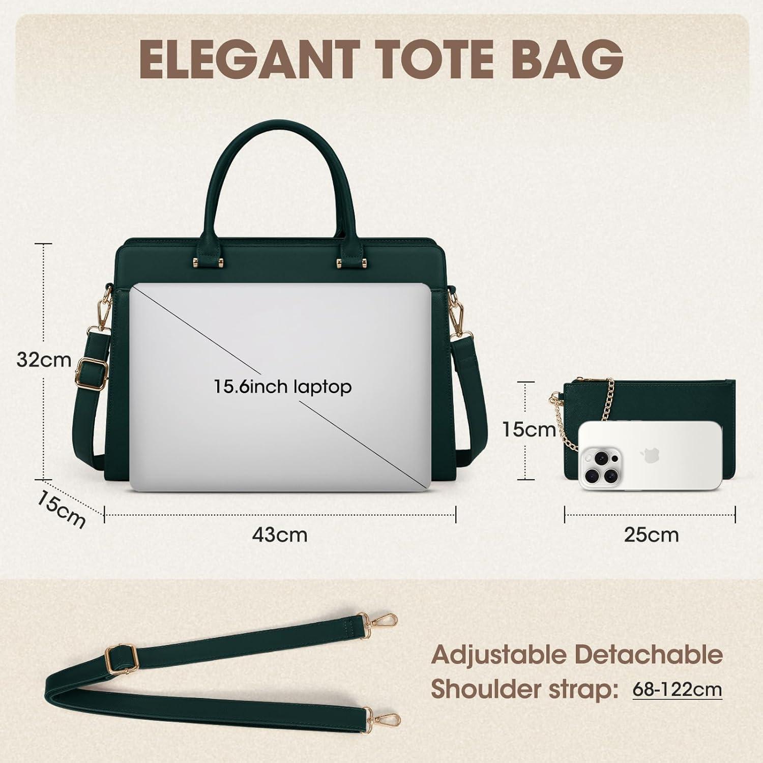 Damen Shopper Groß Handtasche 15.6 Zoll Laptop PU Leder Wasserdicht