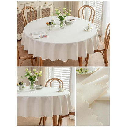 Runde Tischdecke wasserdicht, beige, 120 cm – Fleckabweisend & Elegant