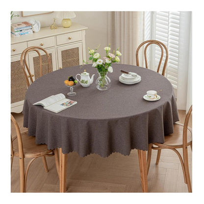 Runde Tischdecke wasserdicht, dunkelbraun, 260 cm – Fleckabweisend & Elegant