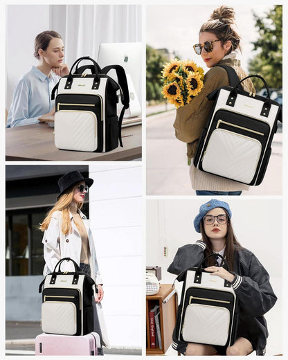 Rucksack Damen Groß 17.3 Zoll Wasserdicht Laptop Schulrucksack Elegant