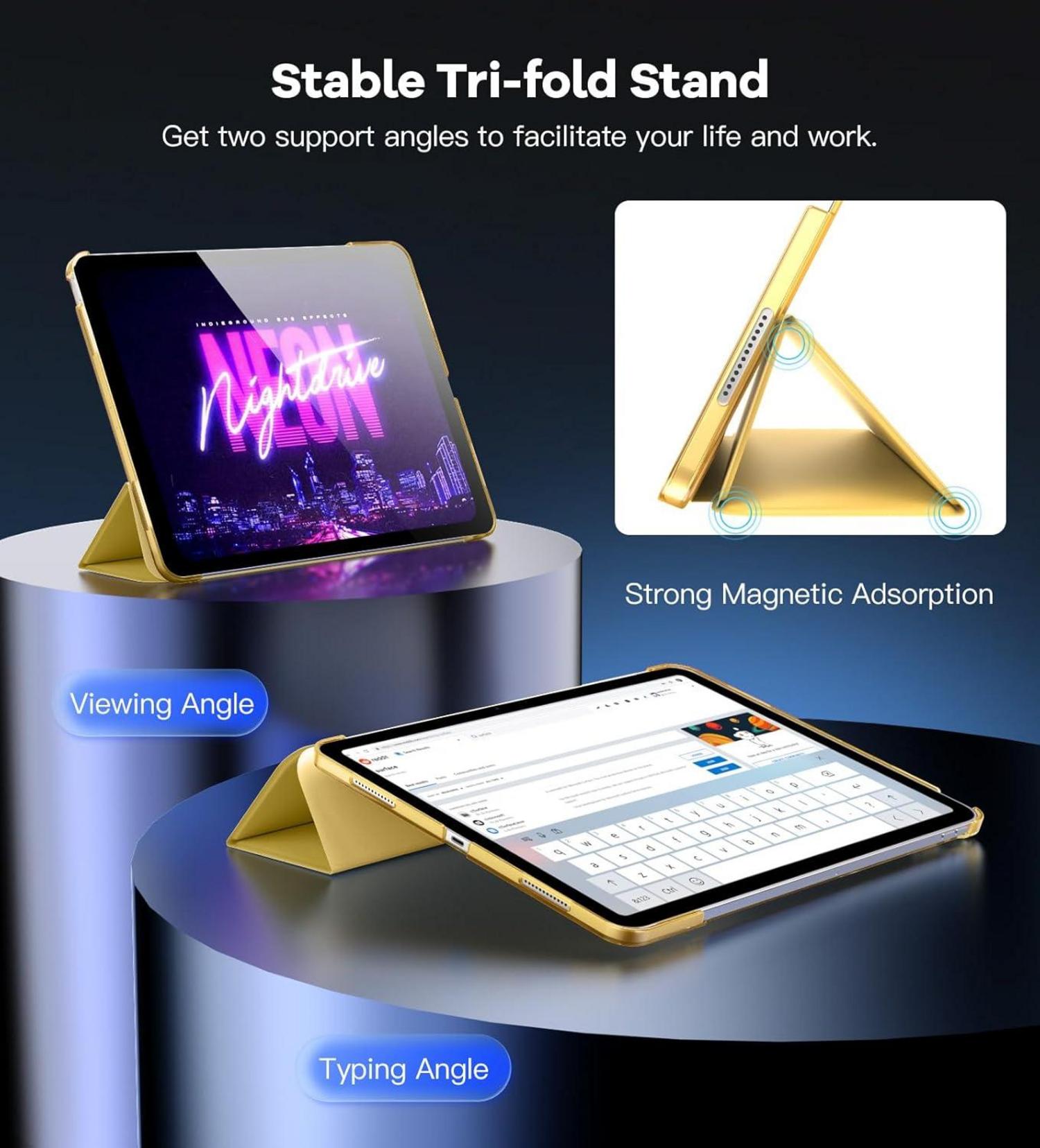 TiMOVO iPad Air 13 Zoll Hülle M2 2024 - Schlanke Schutzhülle mit Ständer & Auto Schlaf/Aufwach - Hellgelb