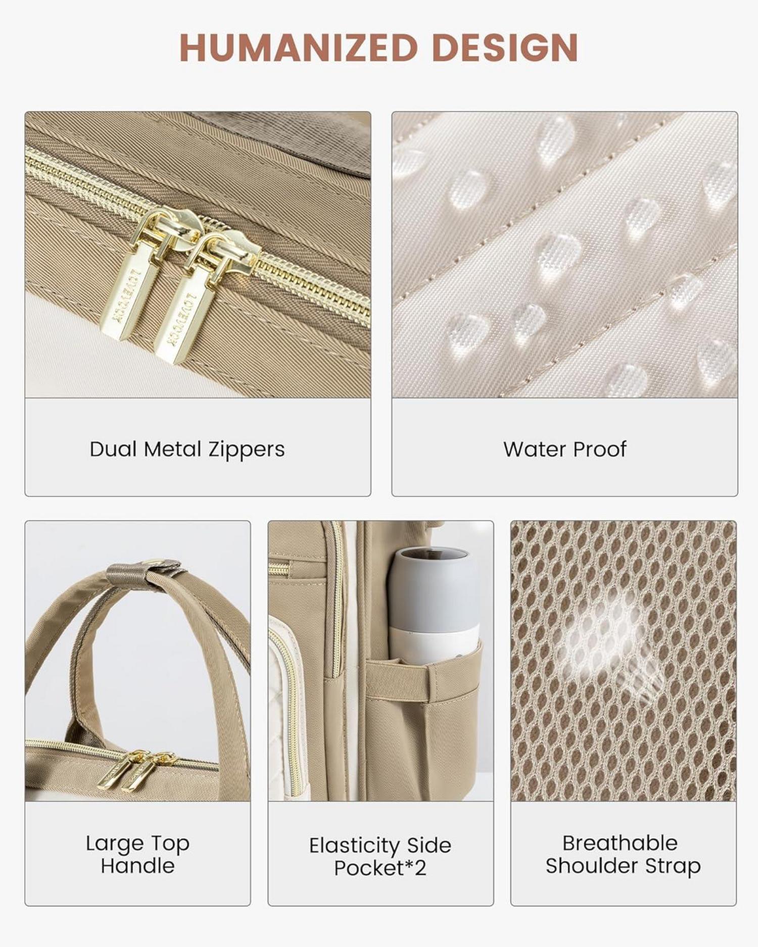 LOVEVOOK Damen Rucksack 15,6 Zoll Laptop Wasserdicht Elegant Uni Büro