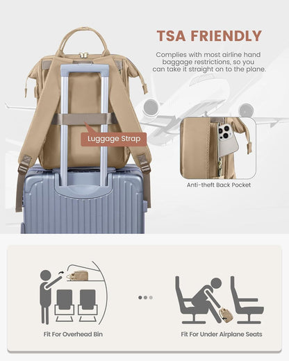 LOVEVOOK Damen Rucksack 15,6 Zoll Laptop Wasserdicht Elegant Uni Büro