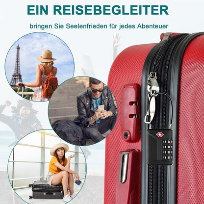 Kabelschloss Zahlenschloss TSA 4 Stellig Schwarz 2 Stücke