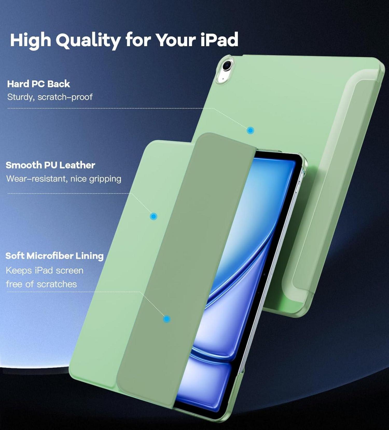 TiMOVO iPad Air 13 Hülle M2 2024, Schlankes Transluzent Grün