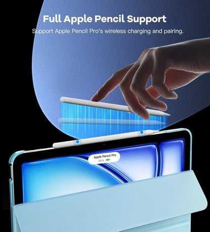 TiMOVO iPad Air 13 Zoll Hülle M2 2024, Schlanke Schutzhülle mit Ständer, Auto Schlaf/Aufwach Funktion, Himmelblau