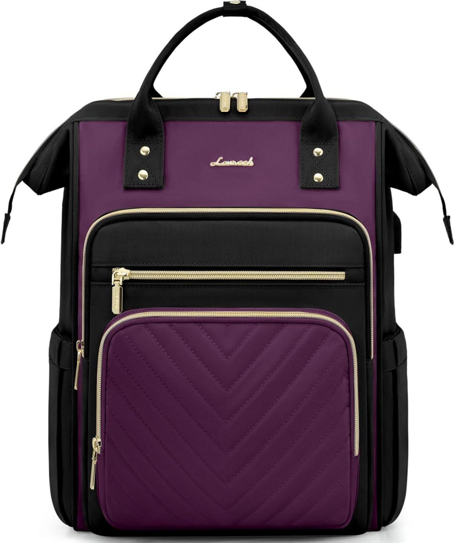 Wasserdichter Laptop Schulrucksack 15,6 Zoll, Violett