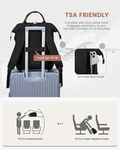 LOVEVOOK Damen Rucksack 15,6 Zoll Laptop Wasserdicht Violett