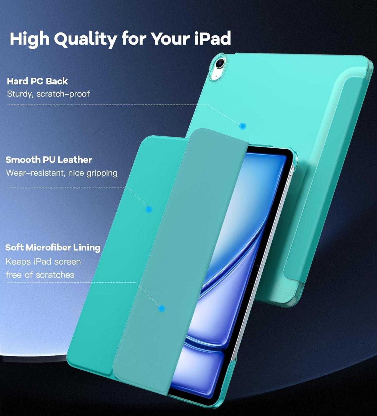 iPad Air 13 Hülle M2 2024, Schlanke Schutzhülle Transluzent Bondi Blau