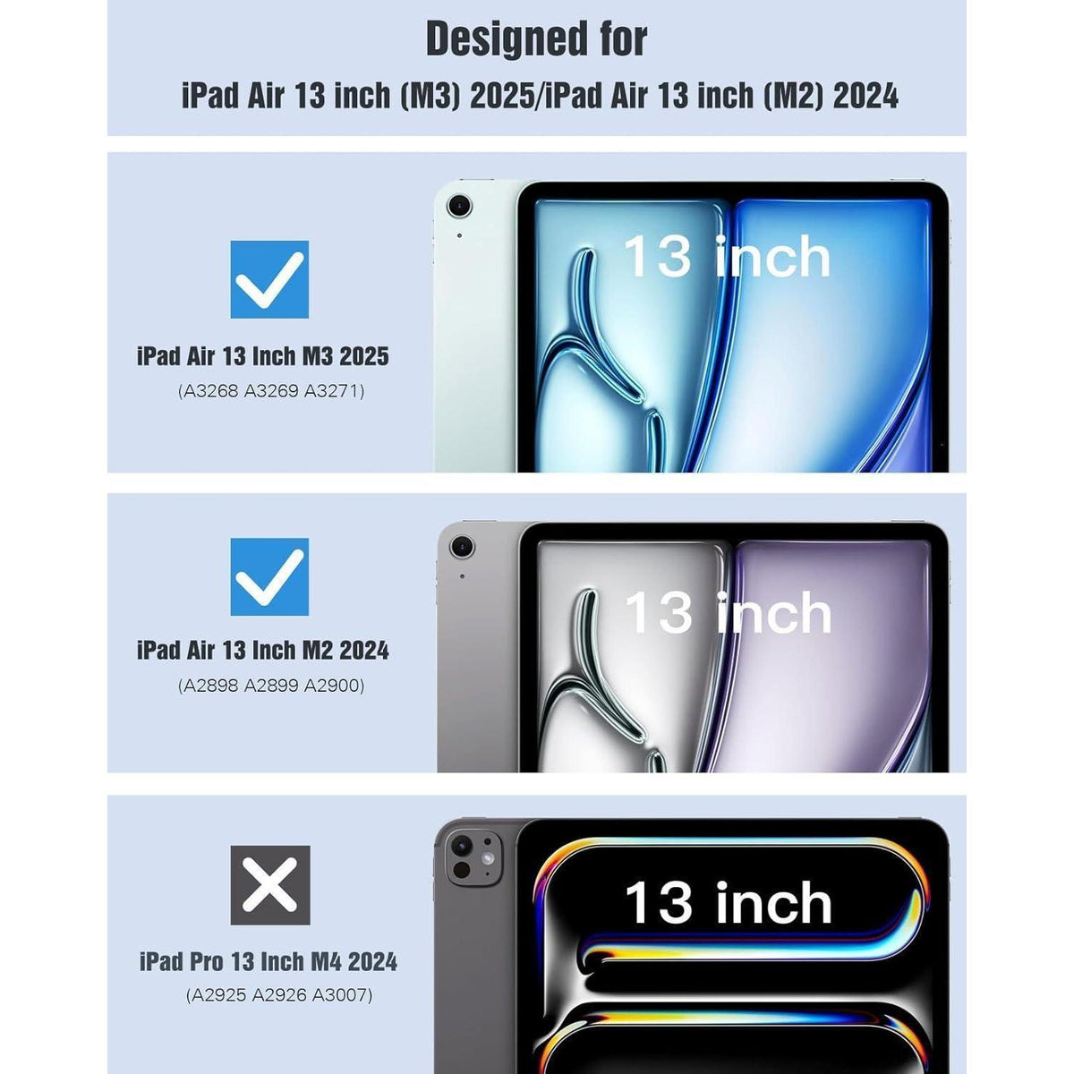 iPad Air 13 Zoll Hülle mit Ständer, Mitternachtsgrün