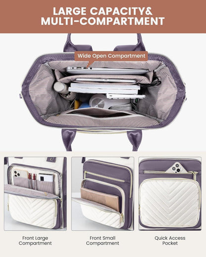 Rucksack Damen 15,6 Zoll Laptop Wasserdicht Schulrucksack Elegant