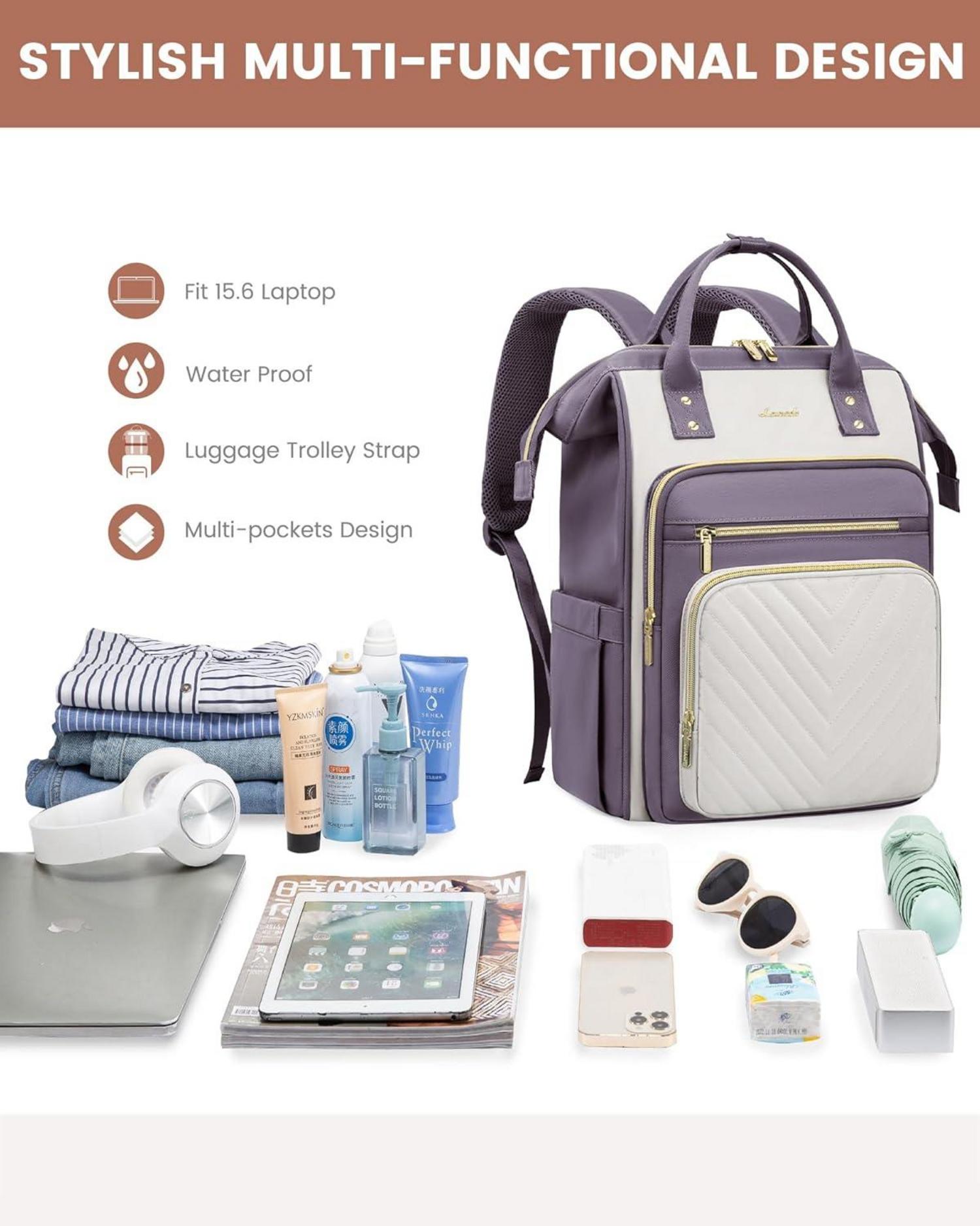 Damen Rucksack 15,6 Zoll Laptop Schulrucksack Wasserdicht Elegant Mädchen Uni